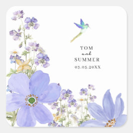 Adesivo Quadrado Dreamy Lilac Wedding