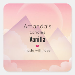 Adesivo Quadrado Dreamy Pastel Mountain Landscape Business