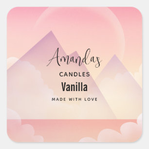Adesivo Quadrado Dreamy Pastel Mountain Landscape Business