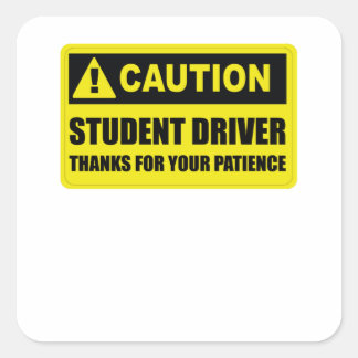 Adesivo Quadrado Driver de Estudante Amarelo Seja Paciente