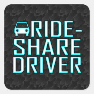 Adesivo Quadrado Drives de Rideshare de Drivers de Compartilhamento