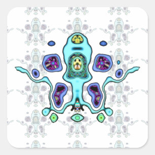Adesivo Quadrado Drone de alienígena biomecânico / lula de alien