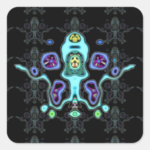 Adesivo Quadrado Drone de alienígena biomecânico/lula de alieníg