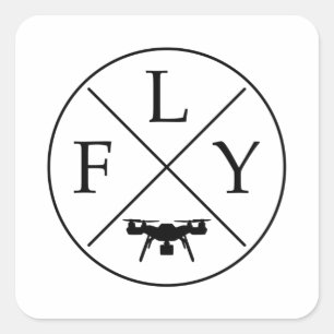Adesivo Quadrado Drone do logotipo FLY