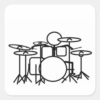 Adesivo Quadrado Drummer do Stick man