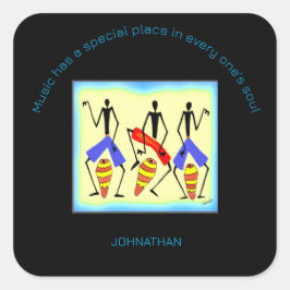 Adesivo Quadrado Drumming Africano Inspiracional e Incrível