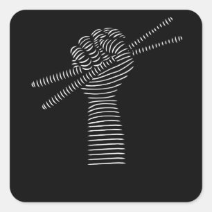 Adesivo Quadrado Drumsticks Drummer