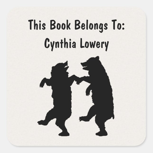 Adesivo Quadrado Duas Peras Negras Diversas, Silhouette, Dançando J (Frente)