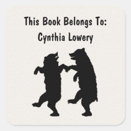 Adesivo Quadrado Duas Peras Negras Diversas, Silhouette, Dançando J