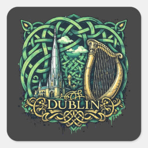 Adesivo Quadrado Dublin República da Irlanda