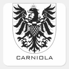 Adesivo Quadrado Ducado da Carníola Arte Heráldica Monocromática