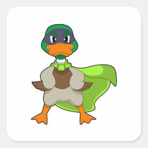 Adesivo Quadrado Duck Hero Cape