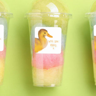 Adesivo Quadrado Ducking With Love Favor