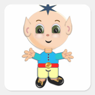 Adesivo Quadrado Duende mágico bonito