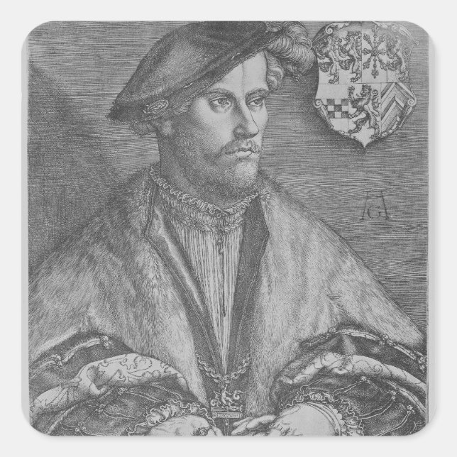 Adesivo Quadrado Duke Wilhelm V de Cleve, 1540 (Frente)