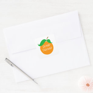 Adesivo Quadrado Dump Trump Orange Square Stickers