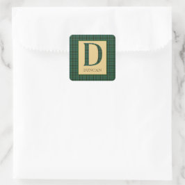 Adesivo Quadrado Duncan Tartan Monograma D
