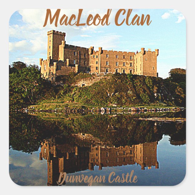 Adesivo Quadrado Dunvegan Castle Sticker da Escócia MacLeod Clan (Frente)