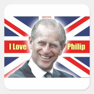 Adesivo Quadrado Duque de Einburgh - Eu amo Philip