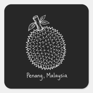 Adesivo Quadrado Durião de Penang, Malásia
