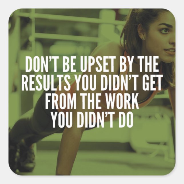 Adesivo Quadrado Duro de trabalho - Motivação para a preparação de  (Frente)