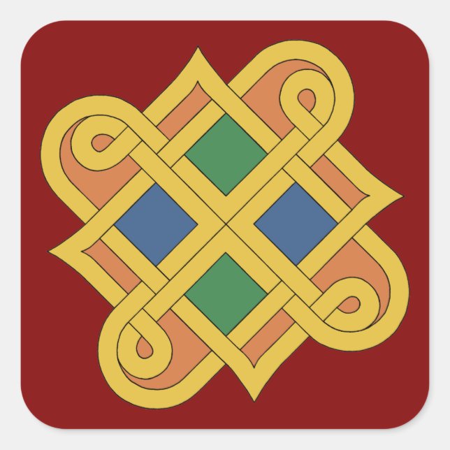 Adesivo Quadrado Durrow Knotwork 2016 (Frente)