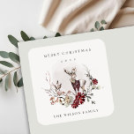 Adesivo Quadrado Dusky Stag Marsala Foliage Wreath Felry Christmas<br><div class="desc">Se precisar de mais alguma personalização,  por favor,  sinta-se à vontade para me enviar uma mensagem em yellowfebstudio@gmail.com.</div>