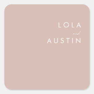 Adesivo Quadrado Dusty Boho Focos de Envelope Rosa