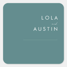 Adesivo Quadrado Dusty Boho | Selagens de Envelope de Casamento Ver