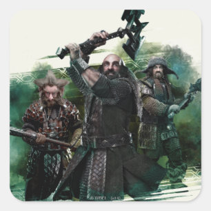 Adesivo Quadrado Dwalin, Nori, & Bofur Graphic