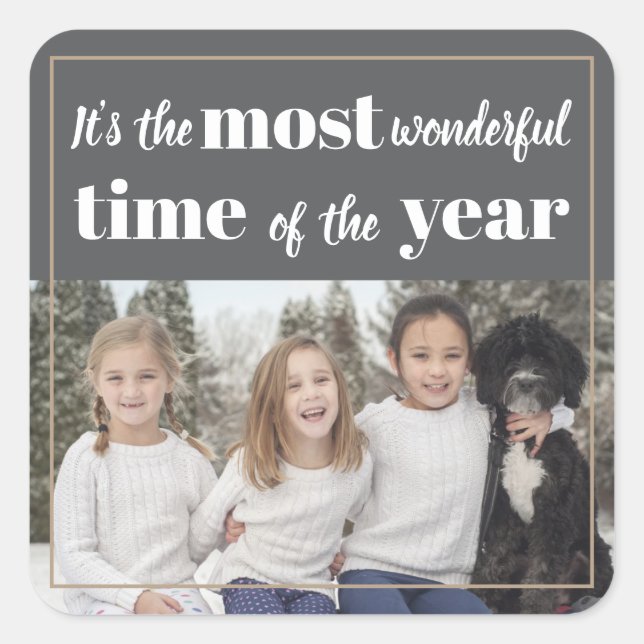 Adesivo Quadrado É a época mais maravilhosa do ano! (Frente)