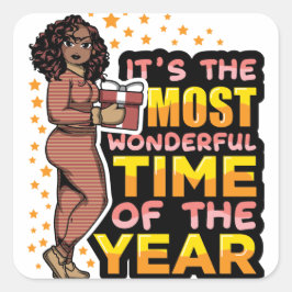 Adesivo Quadrado É a época mais maravilhosa do Natal