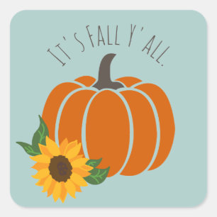 Adesivo Quadrado É A Queda De Vocês Todos Os Pumpkins Colheitam