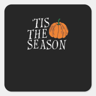 Adesivo Quadrado É a Temporada Lindas Abóboras de Halloween