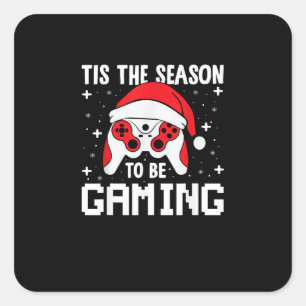 Adesivo Quadrado É a Temporada para o Ritmo de Natal do Gamer