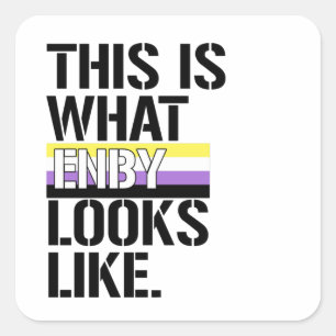Adesivo Quadrado É assim que a Enby se parece 