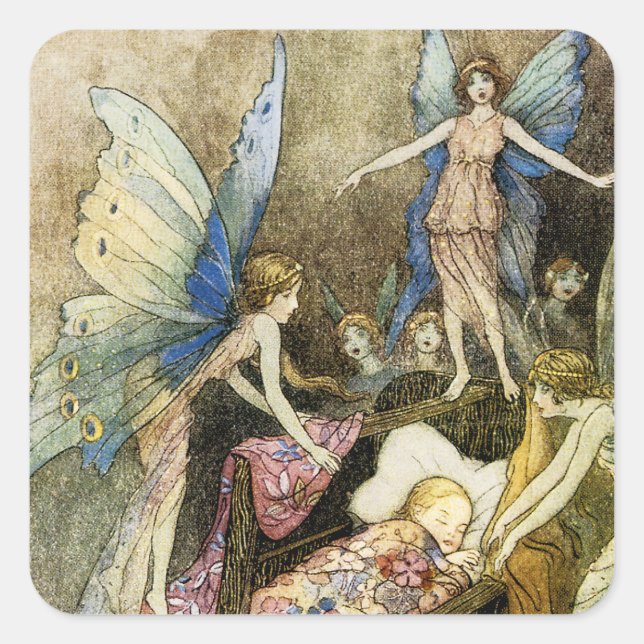 Adesivo Quadrado E, Doce Cantando Na Sua Cama (Frente)