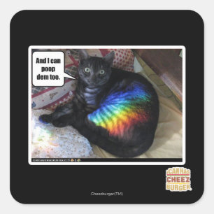 Adesivo Quadrado E eu também posso fazer cocô.