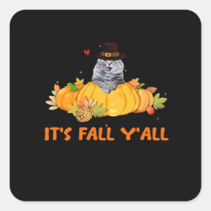 Adesivo Quadrado É Fall Y’all Cute Alojando Graças Vintage C