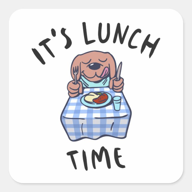 Adesivo Quadrado É hora do almoço (Frente)