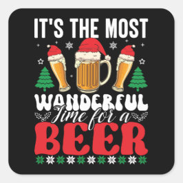 Adesivo Quadrado É o momento mais maravilhoso para um Natal de cerv