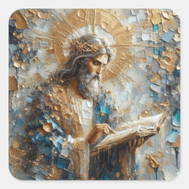 Adesivo Quadrado É Seu Nome Aqui - Coleção De Arte Da Série Jesus