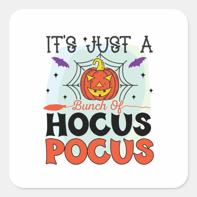 Adesivo Quadrado É só um punhal de Hocus Pocus Halloween (Frente)