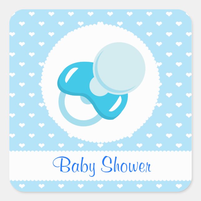 Adesivo Quadrado É um Design de Menino Menino (Frente)