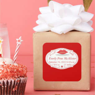 Adesivo Quadrado É uma menina Hipster Vintage