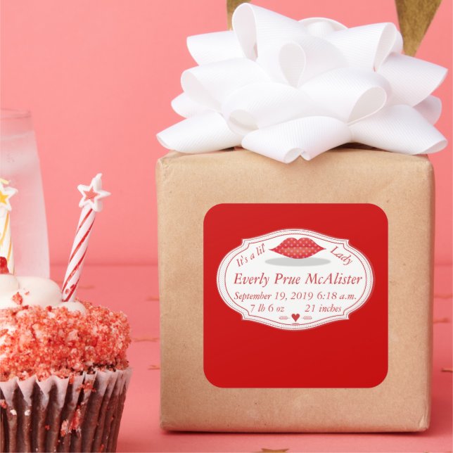 Adesivo Quadrado É uma menina Hipster Vintage (Festa)