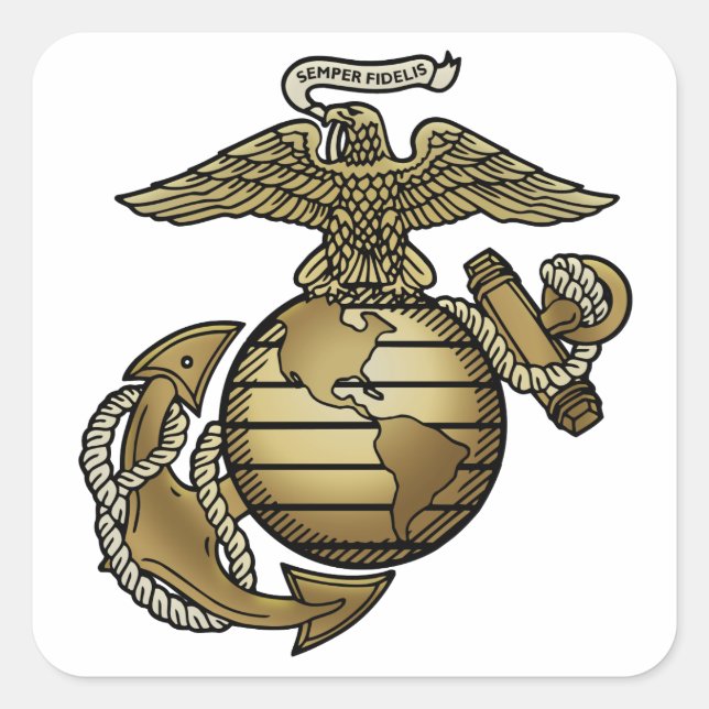 Adesivo Quadrado Eagle Globe Anchor (Frente)