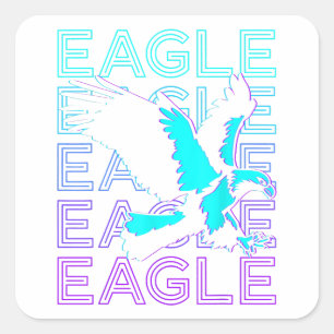 Adesivo Quadrado Eagle Retro 