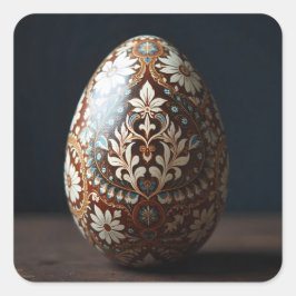 Adesivo Quadrado Earthy Floral Easter Egg
