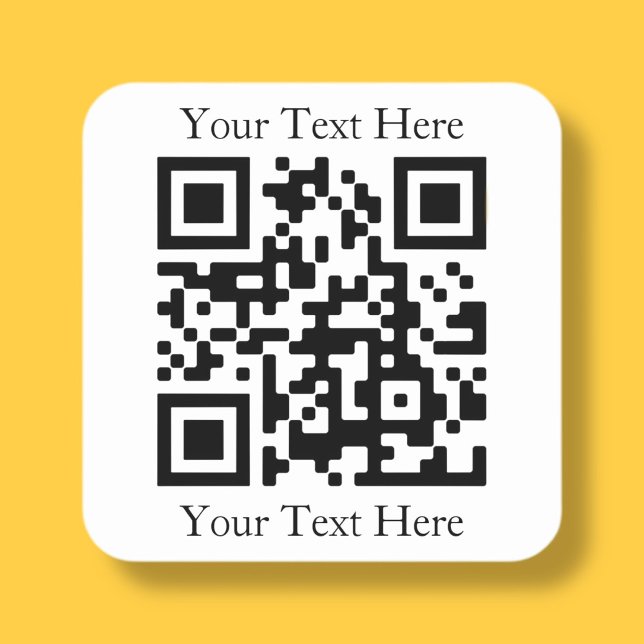 Adesivo Quadrado Easily Upload Your Own QR Code & Add Text (Criador carregado)